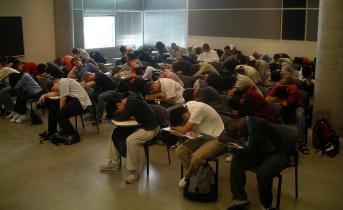 sleeping students